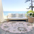 8' Pink Ivory And Chocolate Round Floral Washable Indoor Outdoor Area Rug
