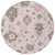 8' Pink Ivory And Chocolate Round Floral Washable Indoor Outdoor Area Rug