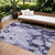 8' X 10' Purple And Lavender Abstract Washable Indoor Outdoor Area Rug