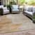 10' X 14' Gold And Ivory Geometric Washable Indoor Outdoor Area Rug - Gold, Ivory