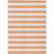 9' X 12' Salmon Striped Washable Non Skid Indoor Outdoor Area Rug