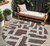 8' Brown And Beige Round Abstract Washable Indoor Outdoor Area Rug Transitional Style - Brown, Beige Color