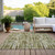 8' X 10' Olive Green Brown And Beige Abstract Washable Indoor Outdoor Area Rug