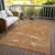 9' X 12' Copper Brown And Ivory Abstract Washable Indoor Outdoor Area Rug