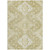 10' X 14' Wheat Gold And Ivory Medallion Washable Indoor Outdoor Area Rug