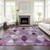 10' X 14' Merlot Purple And Lavender Geometric Washable Indoor Outdoor Area Rug