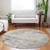 8' Beige And Gray Round Abstract Washable Indoor Outdoor Area Rug