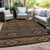 8' X 10' Chocolate Copper And Gray Tribal Washable Indoor Outdoor Area Rug