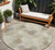 8' Beige Green And Ivory Round Polka Dot Washable Indoor Outdoor Area Rug