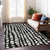 8' X 10' Black And Ivory Abstract Washable Indoor Outdoor Area Rug - Black, Ivory