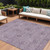 8' X 10' Plum And Purple Floral Washable Indoor Outdoor Area Rug
