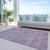 8' X 10' Plum And Purple Floral Washable Indoor Outdoor Area Rug