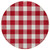 8' Red And Ivory Round Plaid Washable Indoor Outdoor Area Rug