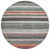 8' Pale Aqua Copper And Taupe Round Striped Washable Indoor Outdoor Area Rug