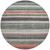 8' Pale Aqua Copper And Taupe Round Striped Washable Indoor Outdoor Area Rug