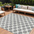 8' X 10' Gray And Ivory Polka Dot Washable Indoor Outdoor Area Rug