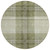 8' Artichoke Green Brown And Ivory Round Plaid Washable Indoor Outdoor Area Rug