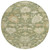 8' Artichoke Green Ivory And Tan Round Floral Washable Indoor Outdoor Area Rug