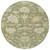 8' Artichoke Green Ivory And Tan Round Floral Washable Indoor Outdoor Area Rug