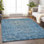 8' X 10' Blue Oriental Washable Indoor Outdoor Area Rug
