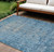 8' X 10' Blue Oriental Washable Indoor Outdoor Area Rug