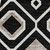 8' Black Ivory And Blue Round Geometric Washable Indoor Outdoor Area Rug