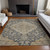 10' X 14' Charcoal Gray And Brown Oriental Washable Indoor Outdoor Area Rug