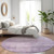8' Lavender And Plum Round Abstract Washable Indoor Outdoor Area Rug