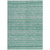 9' X 12' Turquoise And Aqua Striped Washable Indoor Outdoor Area Rug