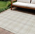 10' X 14' Ivory Beige And Brown Plaid Washable Indoor Outdoor Area Rug