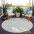 8' Beige And Tan Round Animal Print Washable Indoor Outdoor Area Rug
