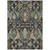 10' X 14' Black Green And Brown Floral Washable Indoor Outdoor Area Rug
