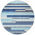 8' Blue Gray And Ivory Round Striped Washable Indoor Outdoor Area Rug Modern Style - Blue, Gray, Ivory Color