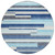 8' Blue Gray And Ivory Round Striped Washable Indoor Outdoor Area Rug Modern Style - Blue, Gray, Ivory Color