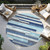 8' Blue Gray And Ivory Round Striped Washable Indoor Outdoor Area Rug Modern Style - Blue, Gray, Ivory Color