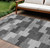 9' X 12' Gray Silver And Charcoal Geometric Washable Indoor Outdoor Area Rug