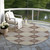 8' Chocolate And Beige Round Floral Washable Indoor Outdoor Area Rug - Chocolate, Beige