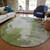 8' Olive Green Artichoke Green And Fern Green Round Abstract Washable Indoor Outdoor Area Rug