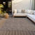 10' X 14' Brown And Ivory Geometric Washable Indoor Outdoor Area Rug Transitional Style - Brown, Ivory Color