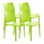 Set of Four Green Heavy Duty Plastic Outdoor Stacking Dining Chairs