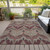 8' X 10' Burgundy Beige And Charcoal Ikat Washable Indoor Outdoor Area Rug
