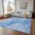 8' X 10' Denim Blue And Sky Blue Nautical Washable Indoor Outdoor Area Rug