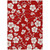 10' X 14' Red Ivory And Gray Floral Washable Indoor Outdoor Area Rug