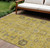 8' X 10' Gold Wheat And Gray Oriental Washable Indoor Outdoor Area Rug