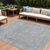 8' X 10' Silver And Beige Abstract Washable Indoor Outdoor Area Rug