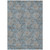 10' X 14' Blue Gray And Silver Floral Washable Indoor Outdoor Area Rug