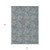 10' X 14' Blue Gray And Silver Floral Washable Indoor Outdoor Area Rug