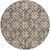 8' Brown Gray And Beige Round Floral Washable Indoor Outdoor Area Rug