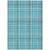 8' X 10' Teal Blue Ivory And Brown Plaid Washable Indoor Outdoor Area Rug