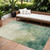 9' X 12' Green And Ivory Abstract Washable Indoor Outdoor Area Rug Transitional Style - Green, Ivory Color